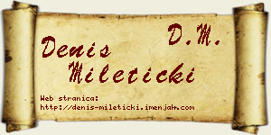 Denis Mileticki vizit kartica